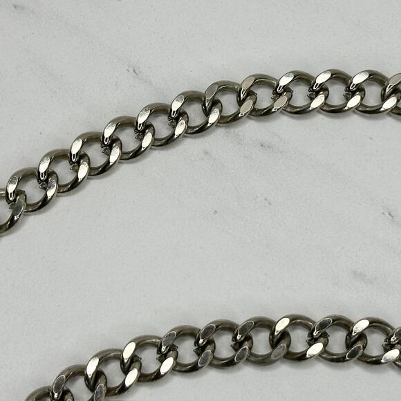 Chunky Draped Charm Chain Belt Silver Tone Y2K Festival One Size ✨ - Picture 10 of 16